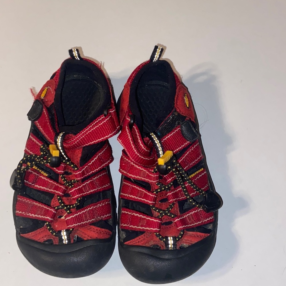 Keen Red and Black Sport Sandals with Protective Toe Cap